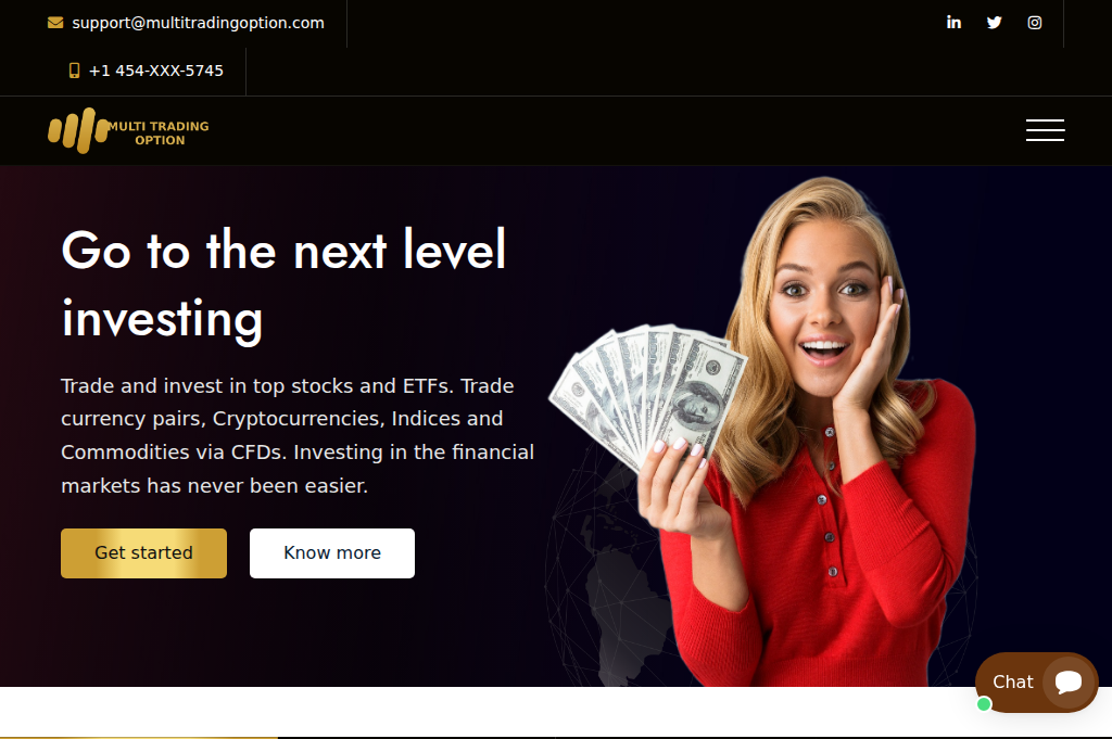 Screenshot of megatradeoptions.com