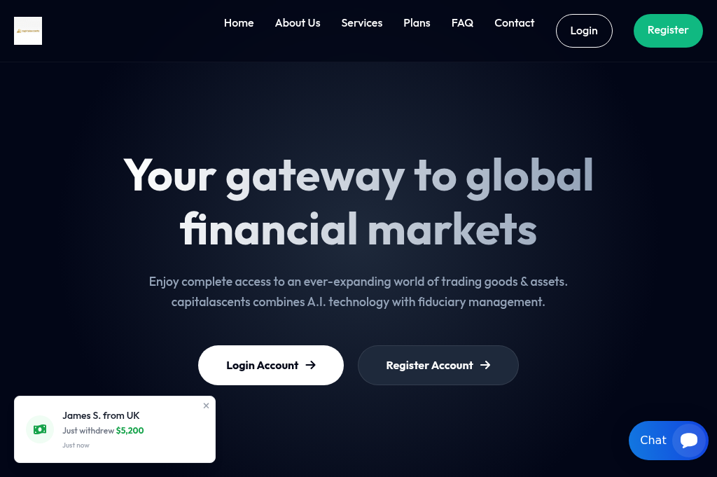 Screenshot of capitalascents.com