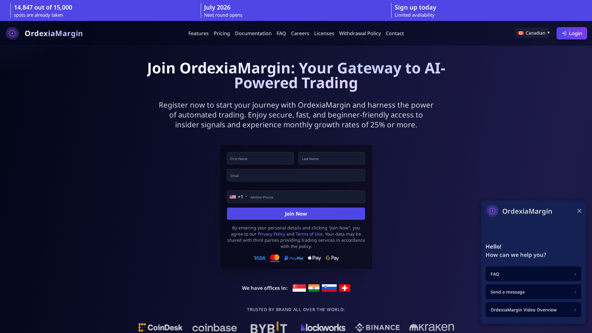 Screenshot of ordexiamargin-ai.com