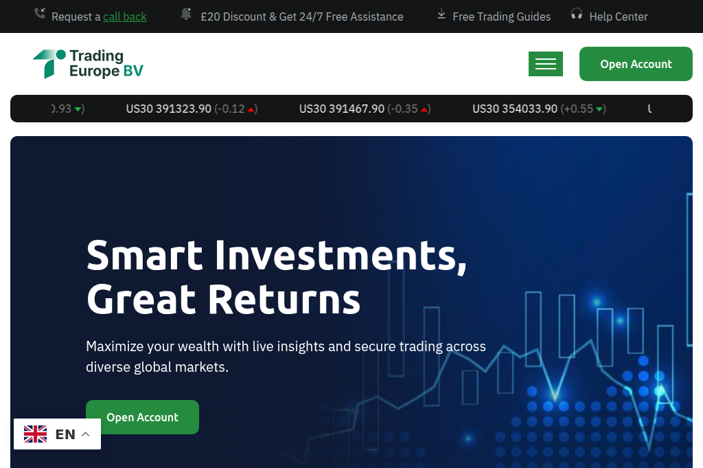 Screenshot of tradingeuropebv.com