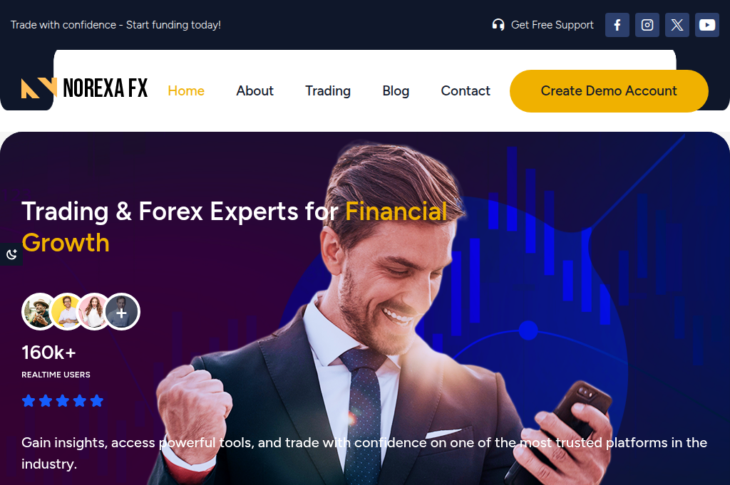 Screenshot of norexafxmarkets.com