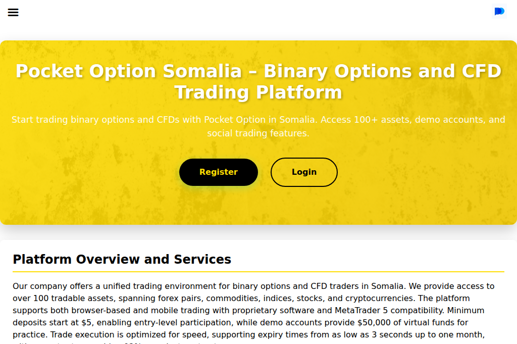 Screenshot of potrade-somalia.com