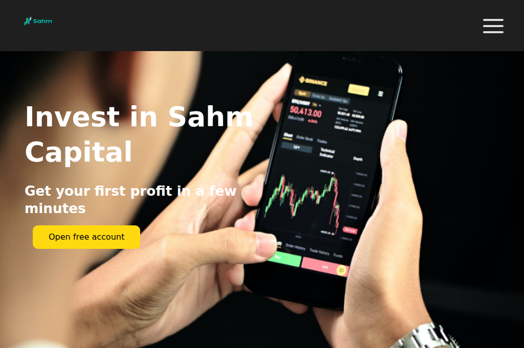 Screenshot of sahminvests.com