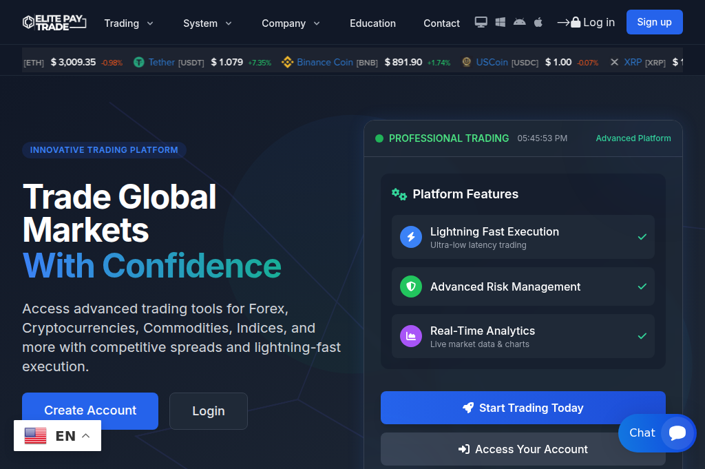Screenshot of elitepaytrade.net