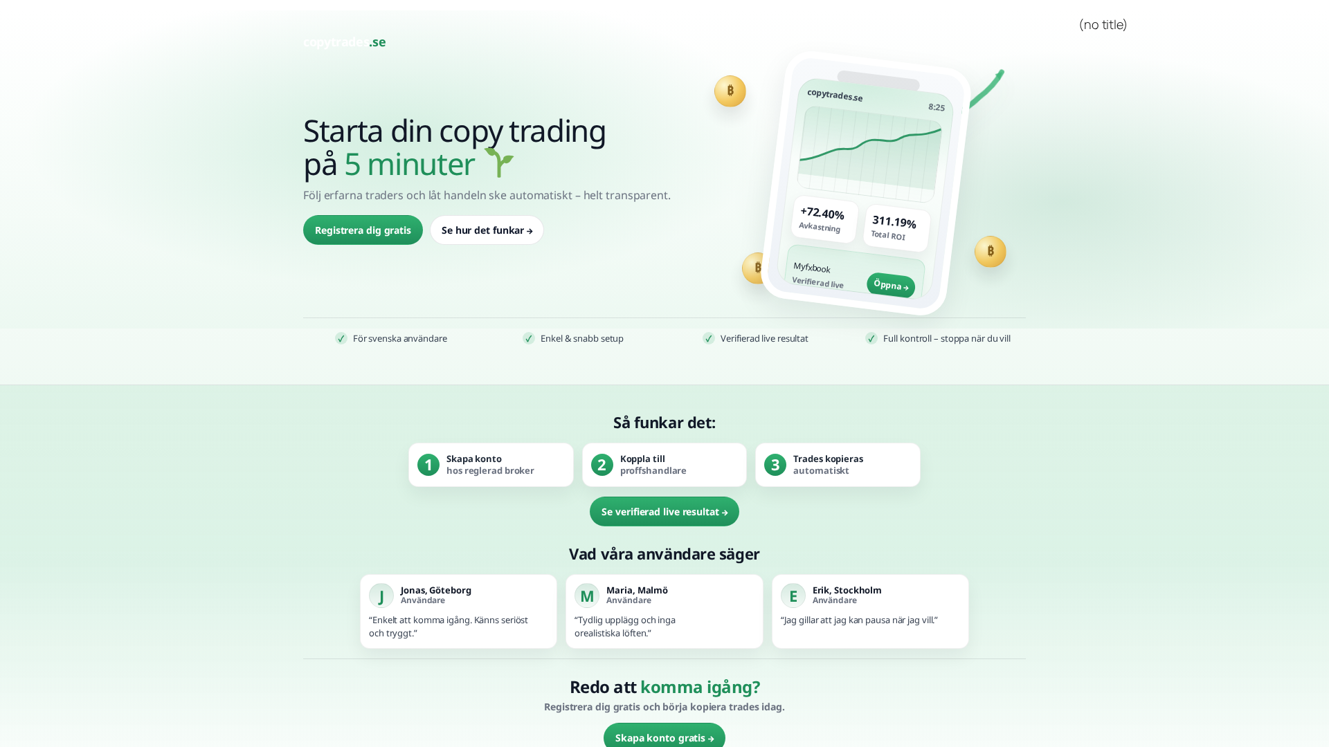 Screenshot of copytrades.se