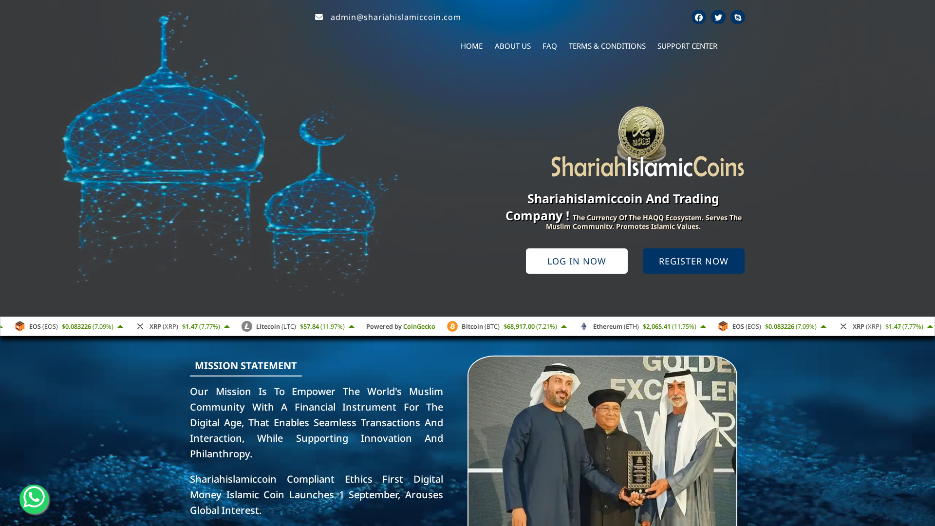 Screenshot of shariahislamiccoin.online