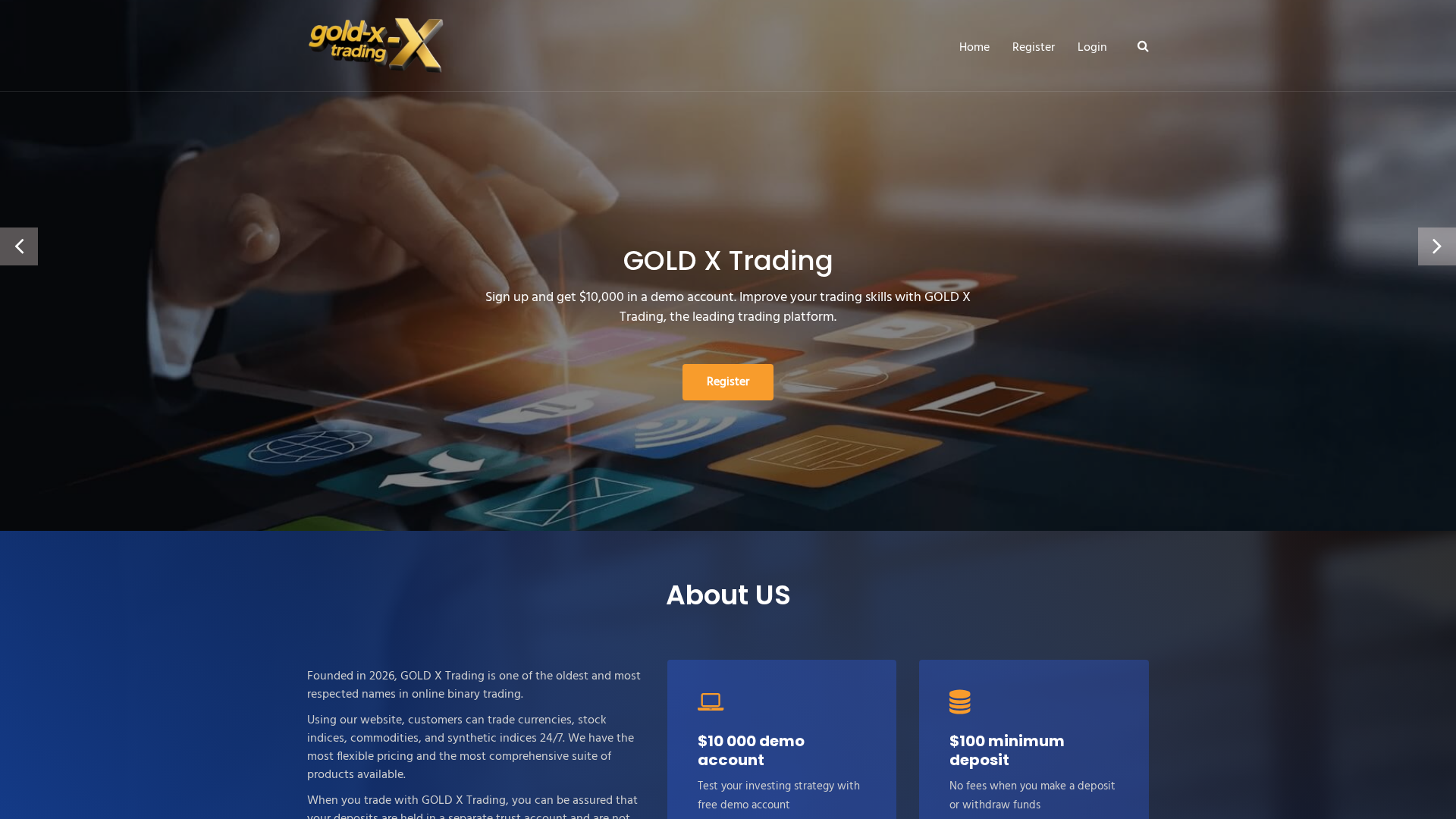 Screenshot of gold-x-trade.com