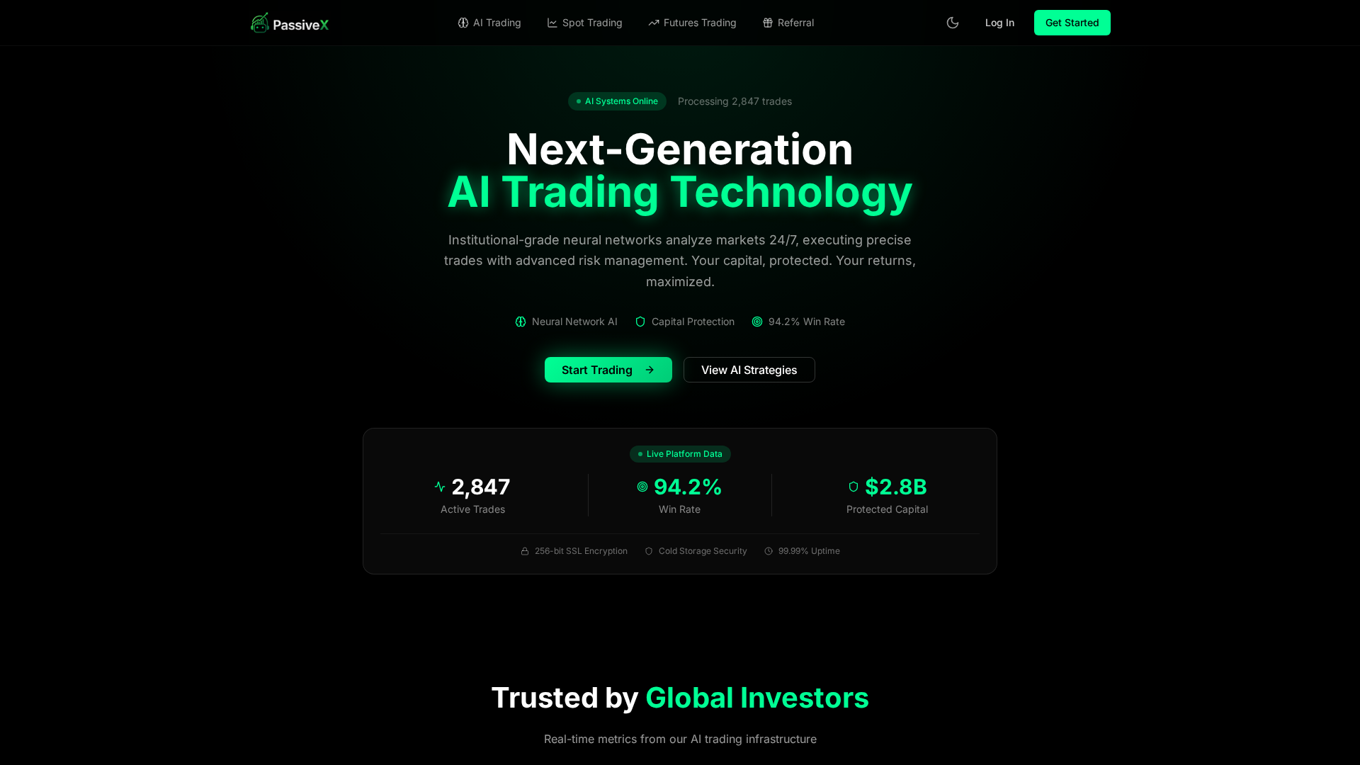 Screenshot of passivex.ai