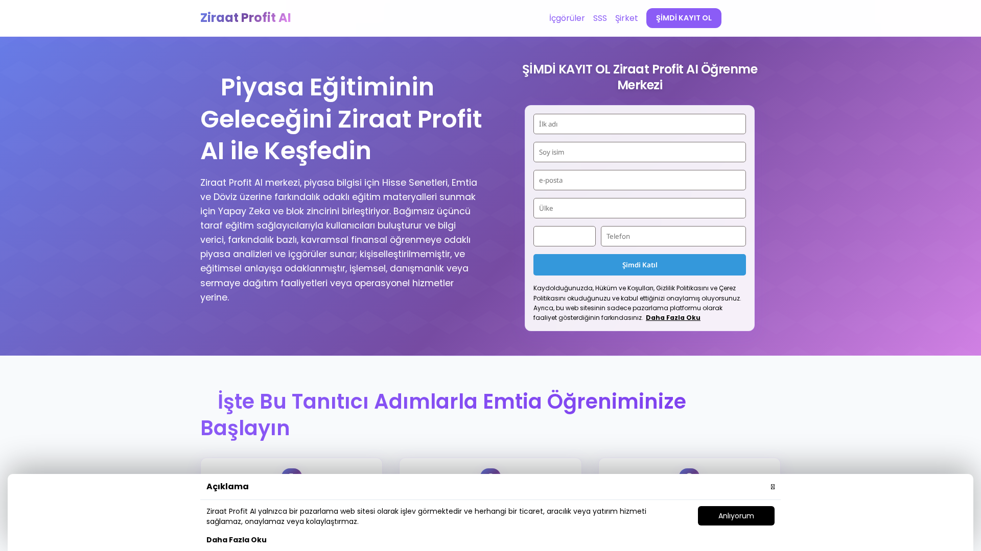 Screenshot of ziraatprofit-ai.com