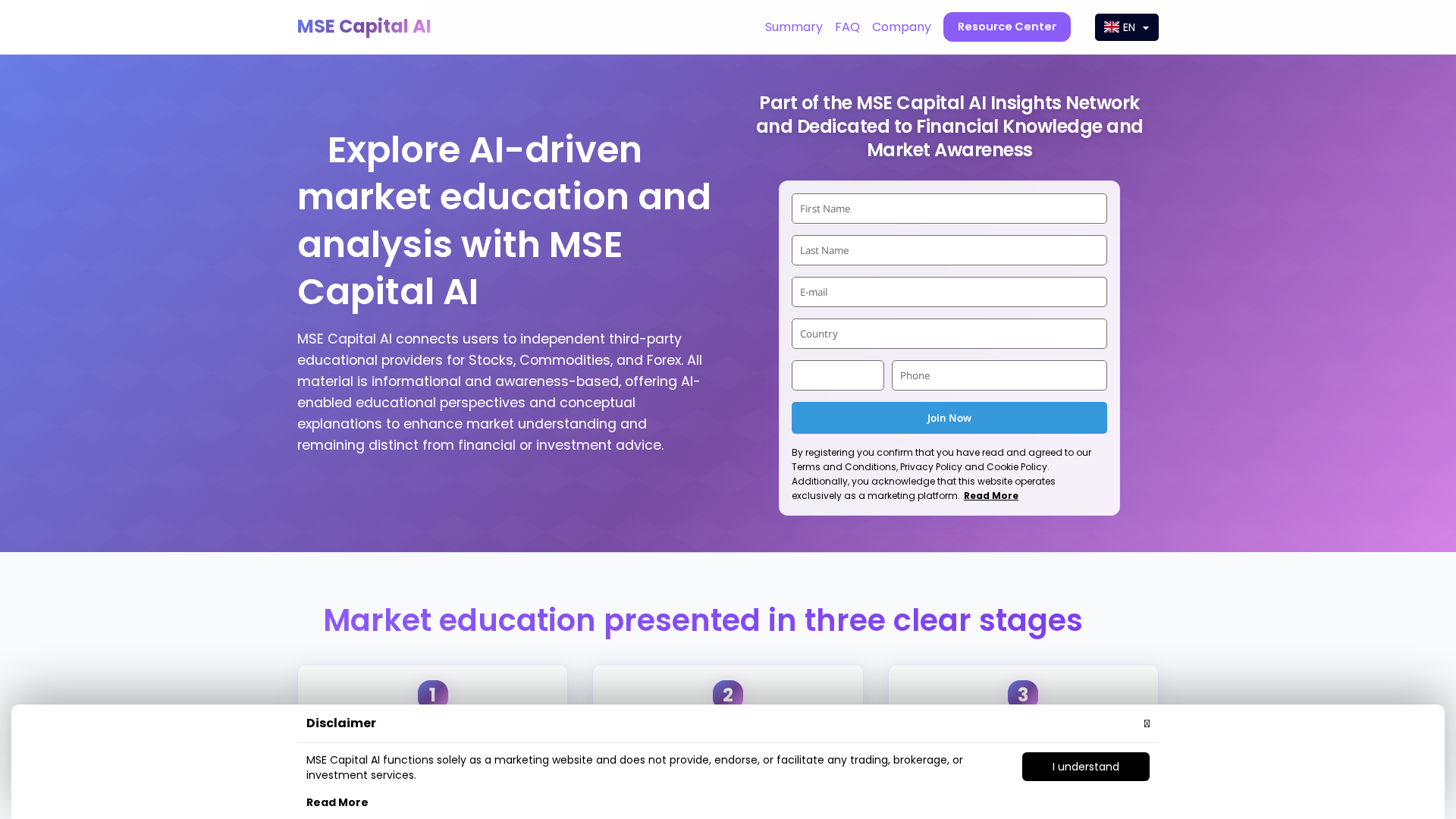 Screenshot of mse-capitalai.com