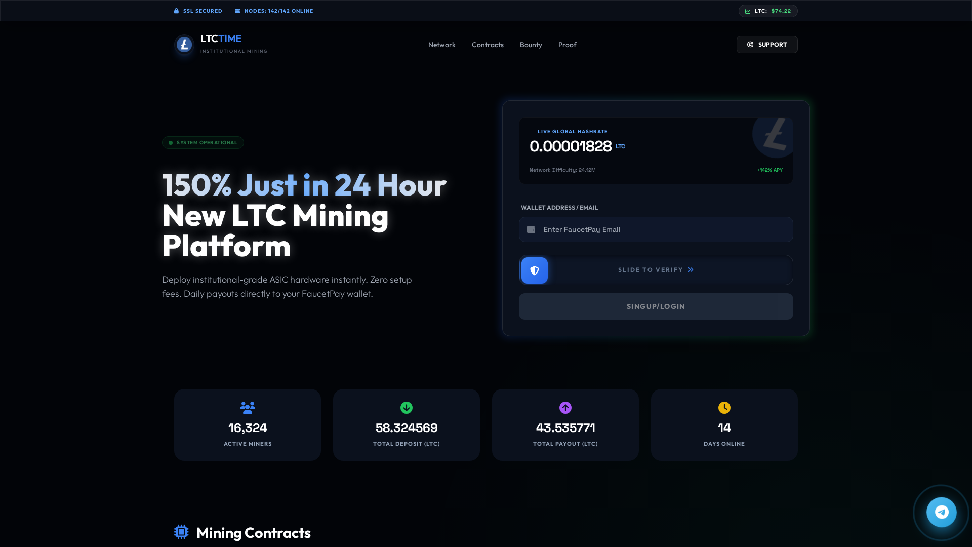 Screenshot of ltctime.fun