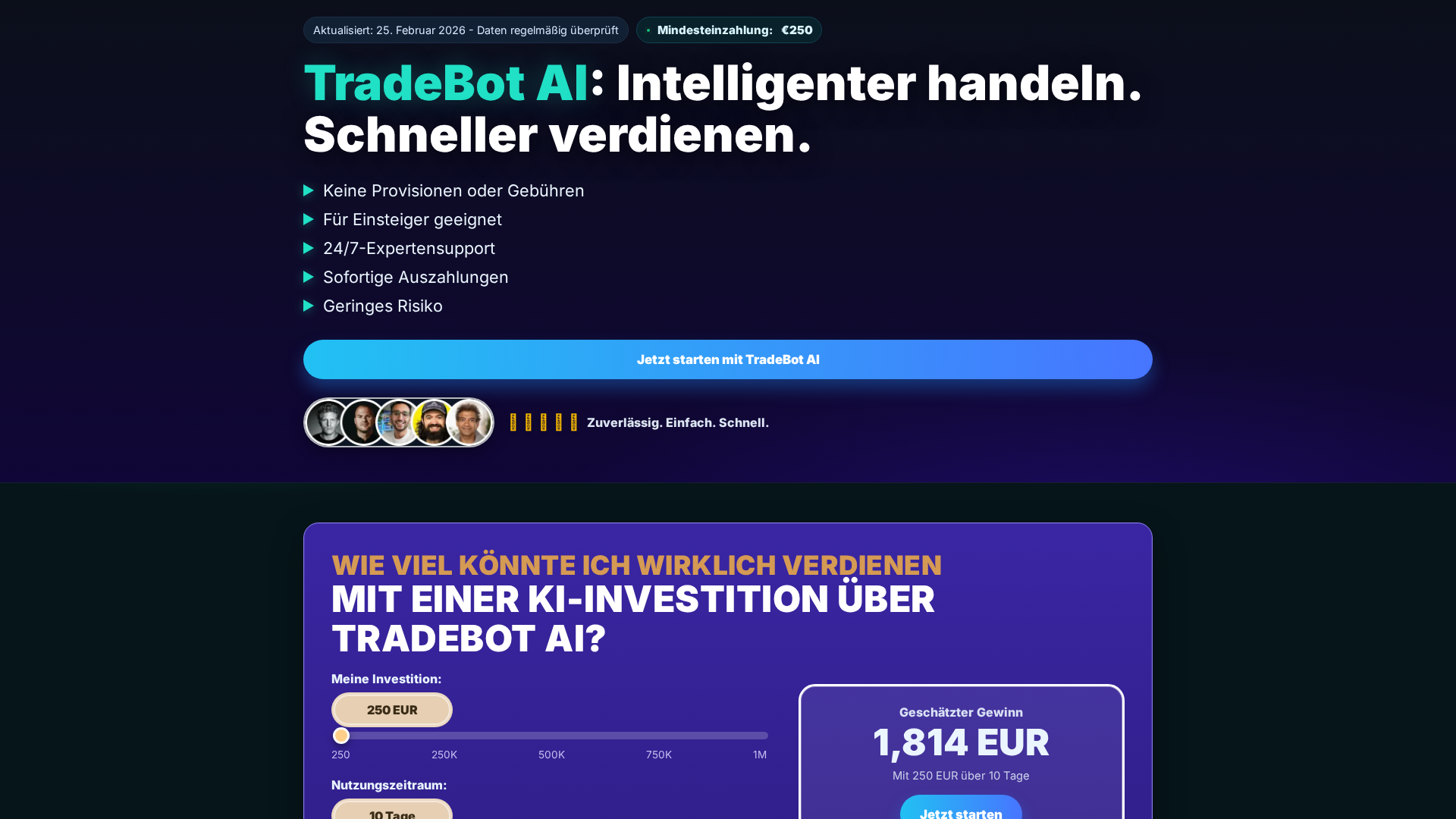Screenshot of tradebotai.de