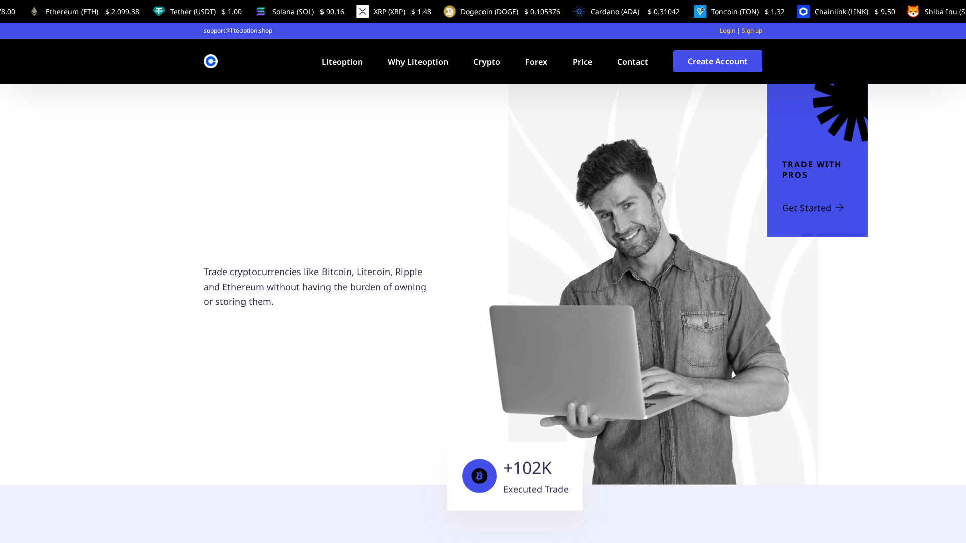 Screenshot of liteoption.shop