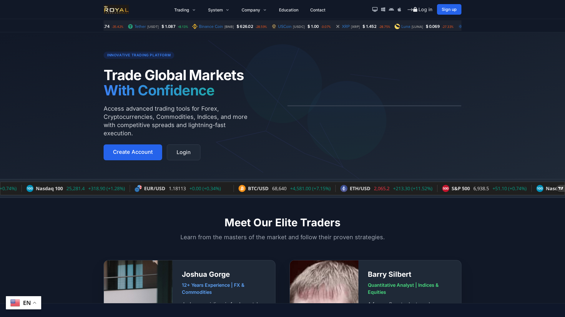 Screenshot of royaltradertrust.online