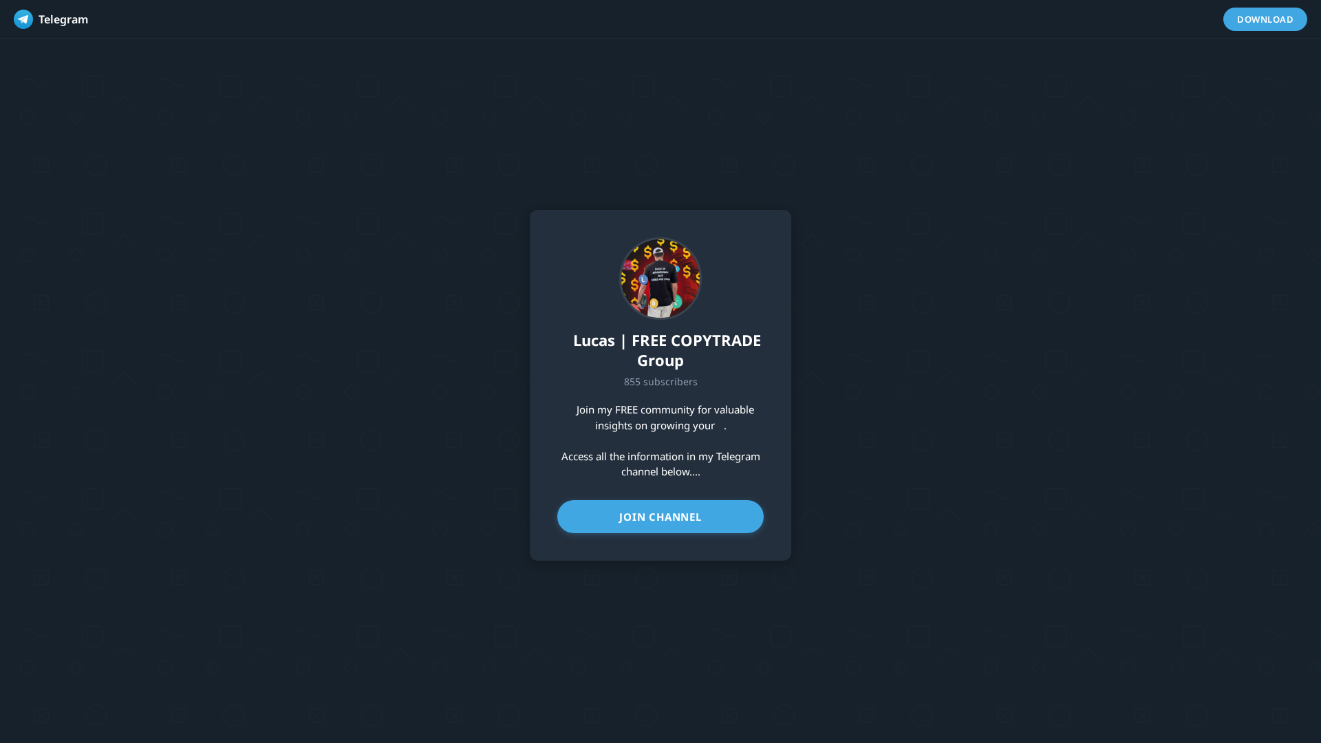 Screenshot of copytradelucas.icu