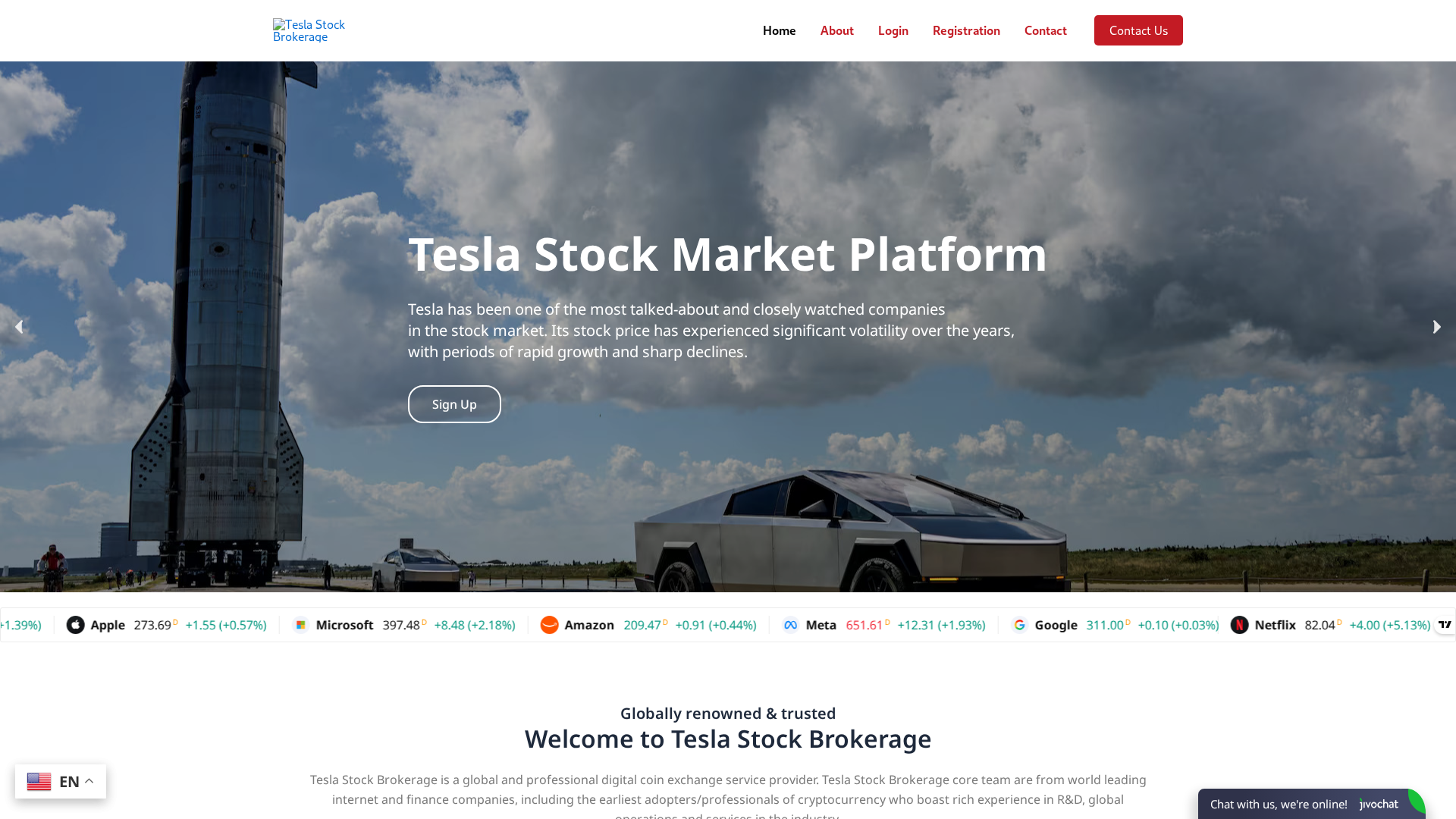 Screenshot of teslastockplatform.pro