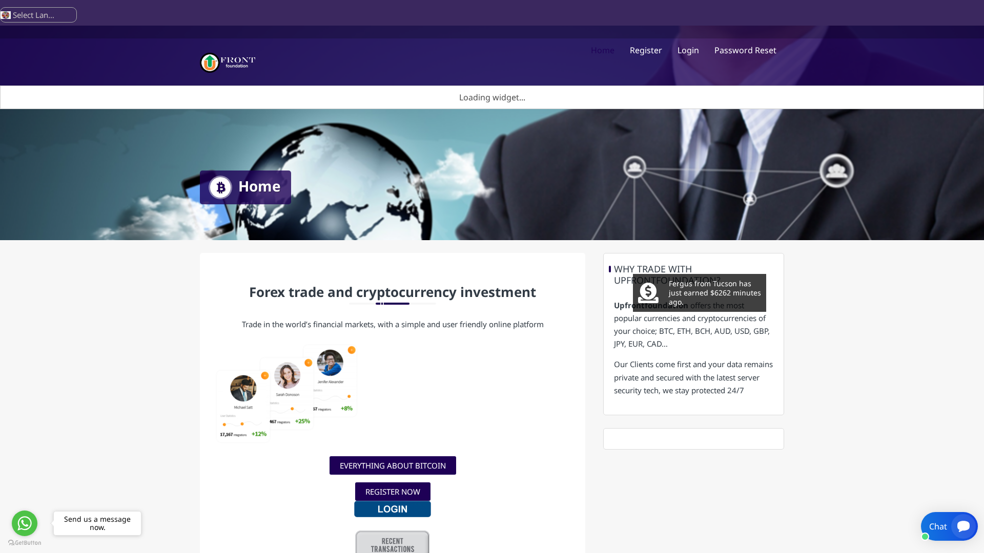 Screenshot of upfrontfoundation.net