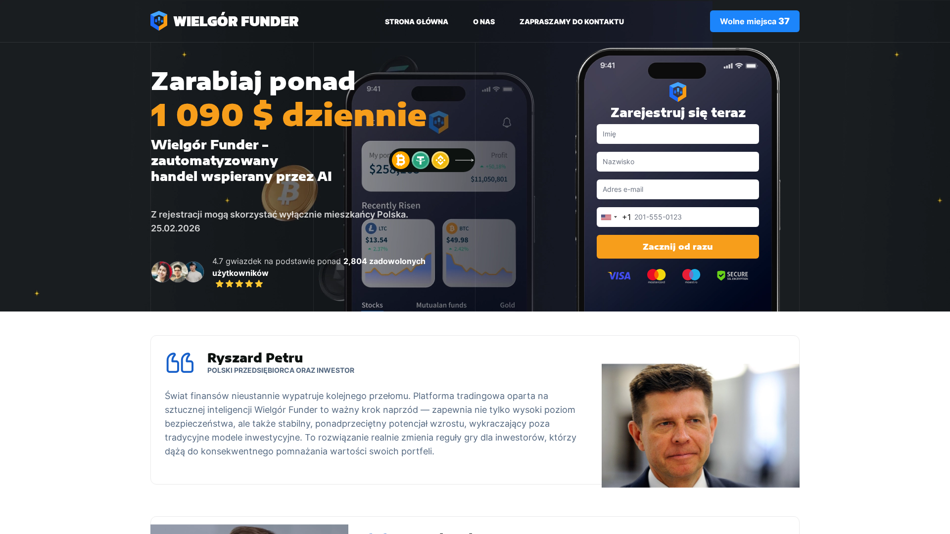 Screenshot of wielgor-funder.com