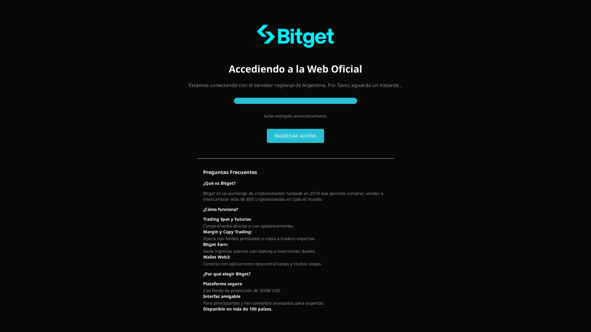 Screenshot of bitget.com.ar