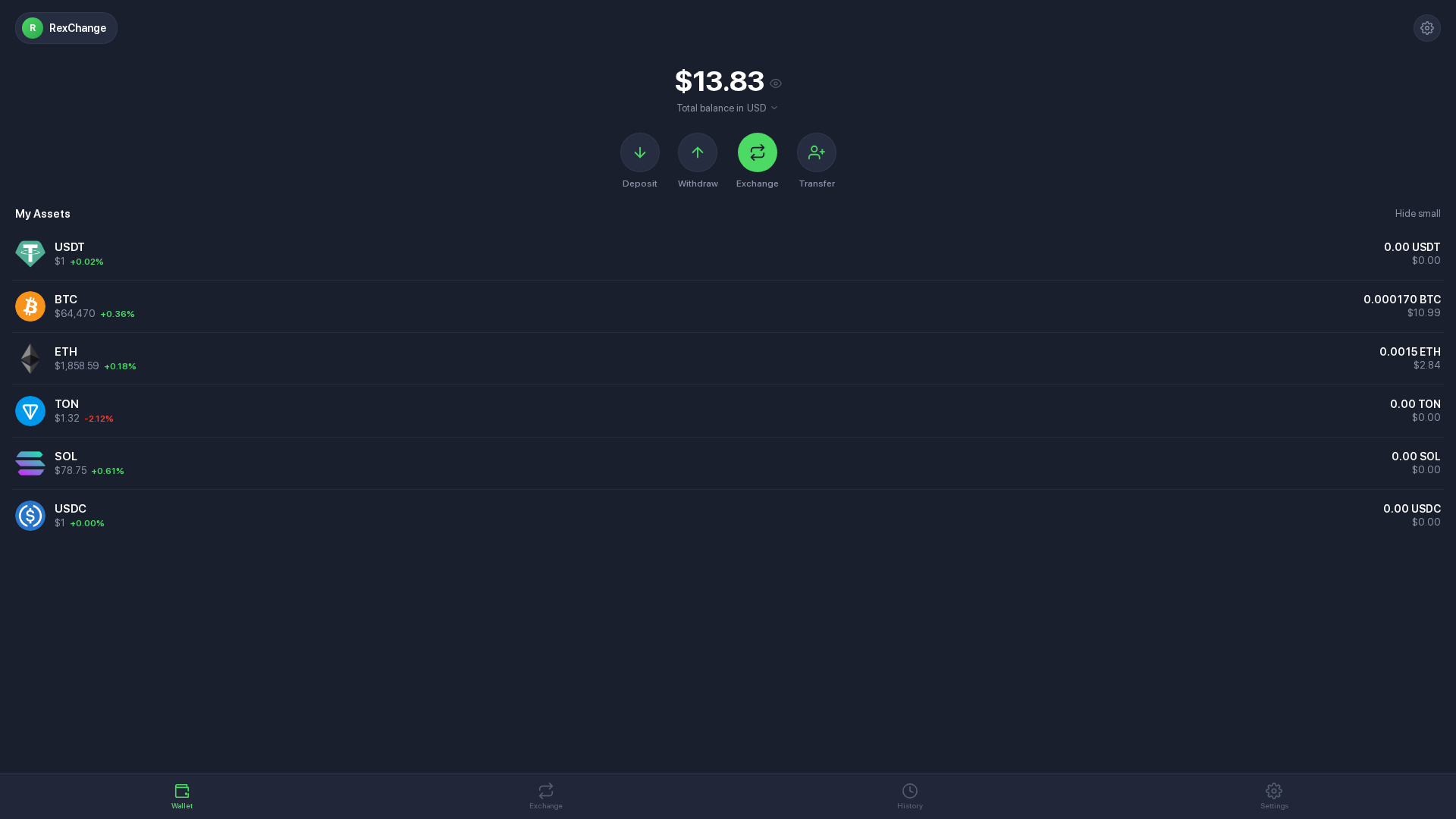 Screenshot of walletrex.net