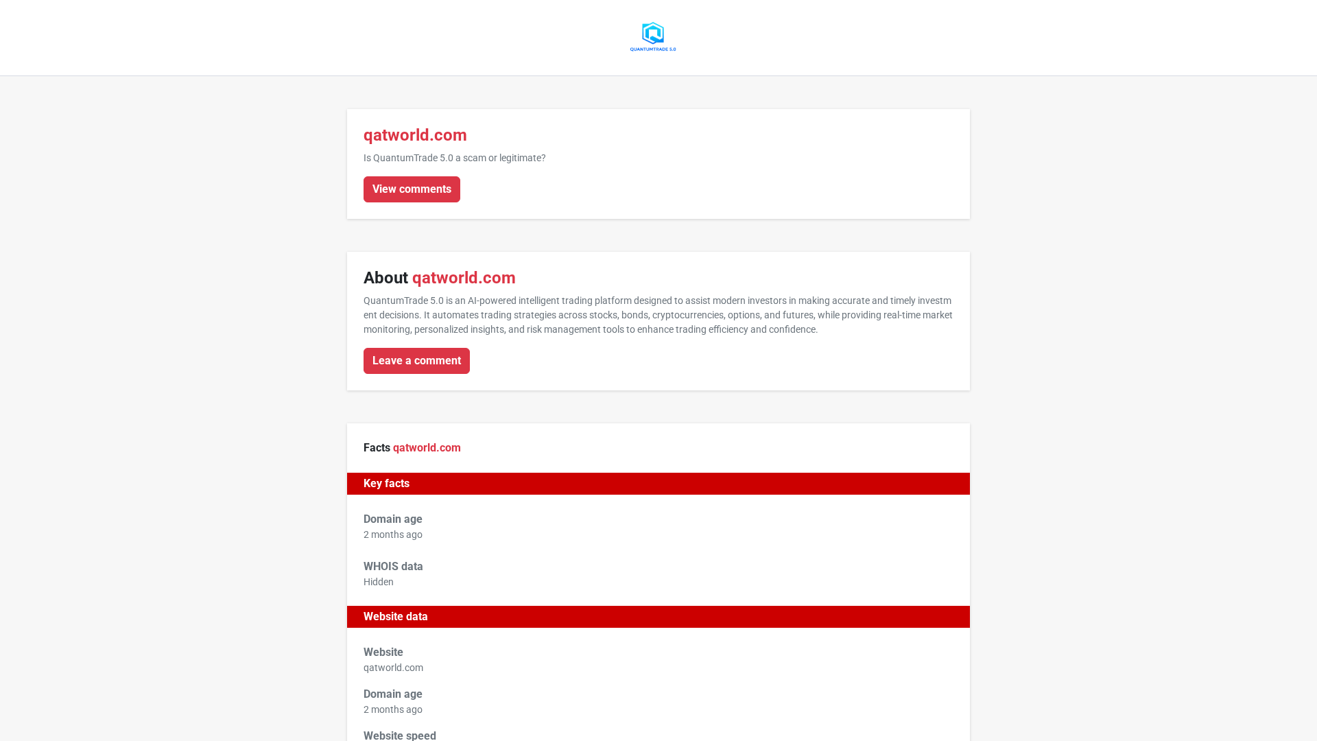 Screenshot of quantumtrade-caution.com