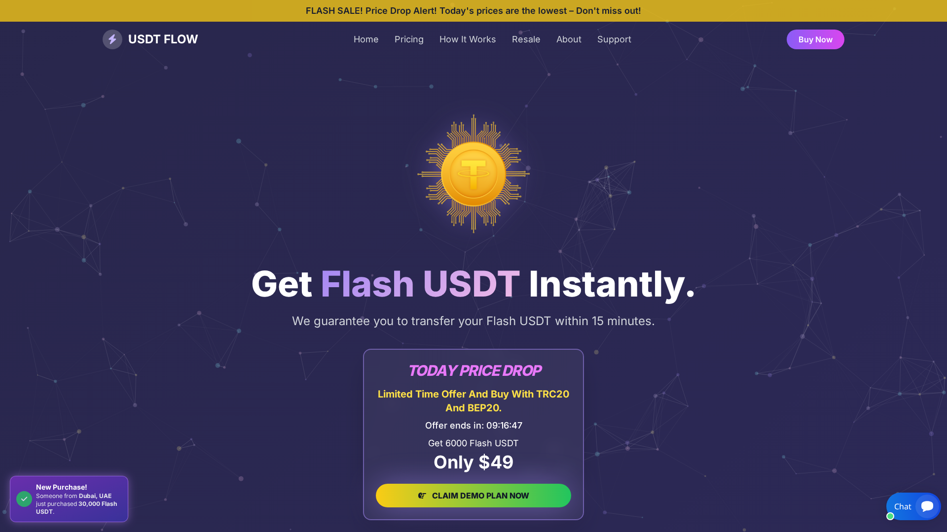 Screenshot of alphaflashusdt.online