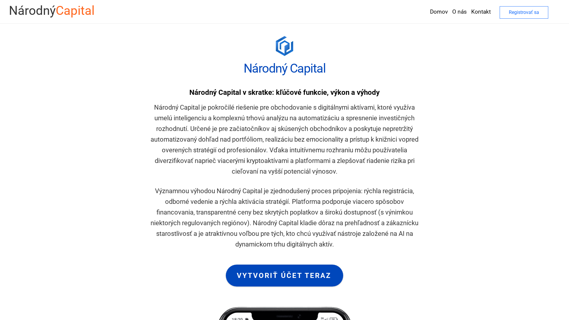 Screenshot of narodnycapitalai.com