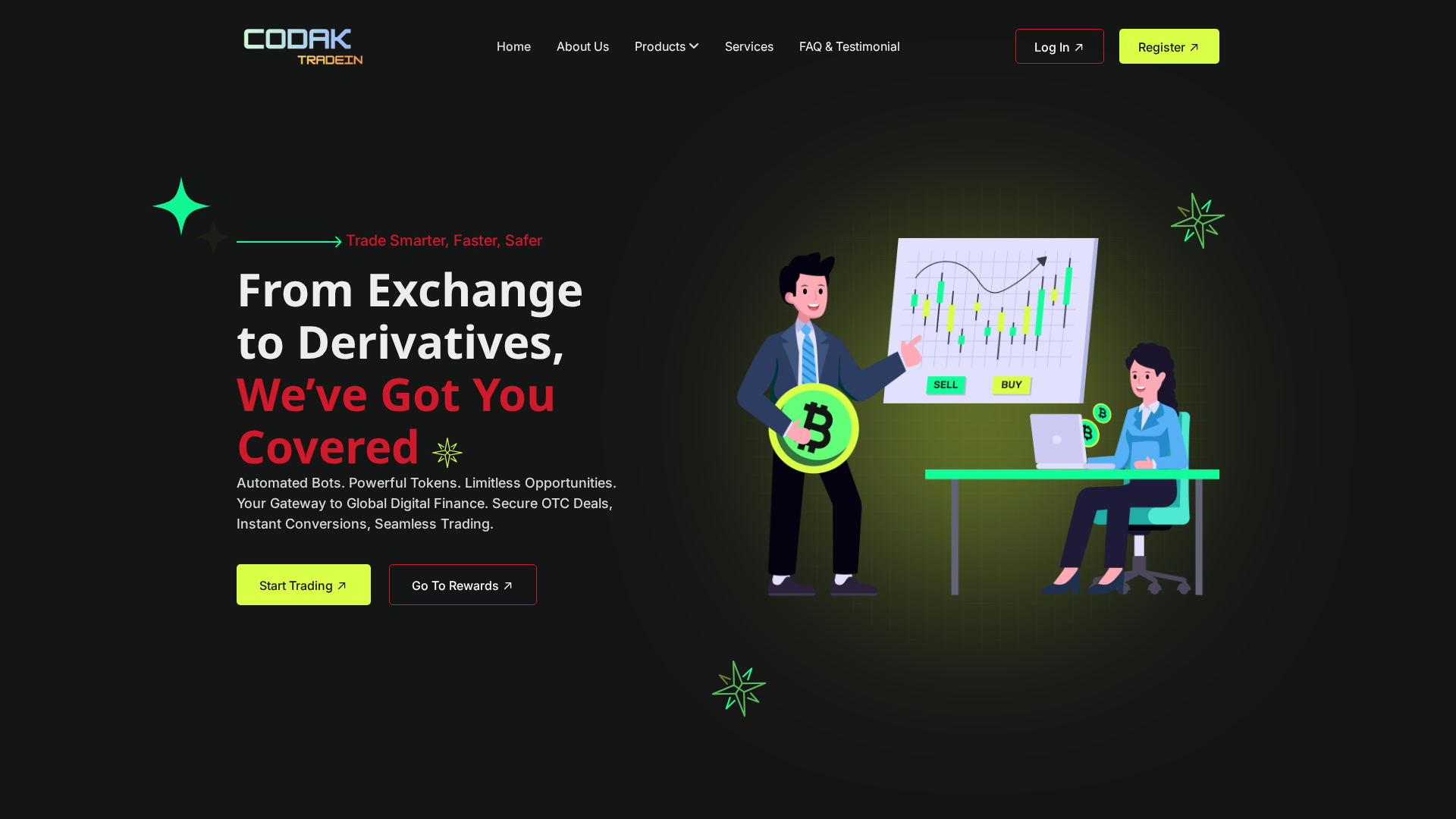 Screenshot of codaktradein.com