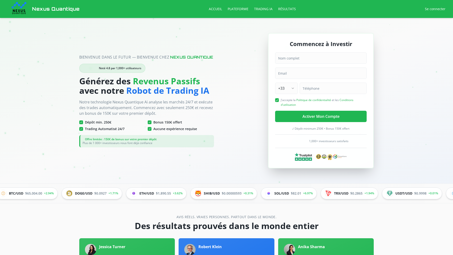 Screenshot of nexusquantique.com