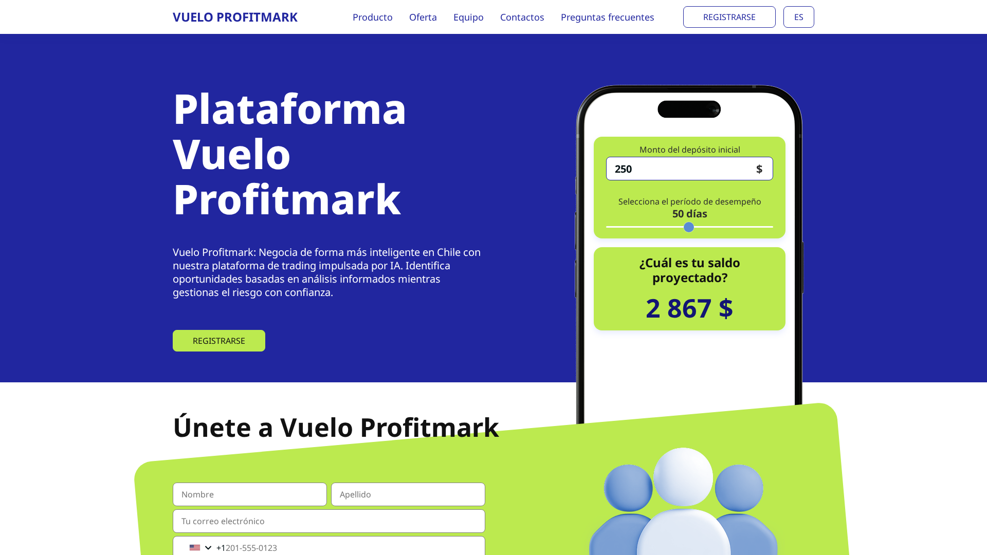 Screenshot of vuelo-profitmark.com