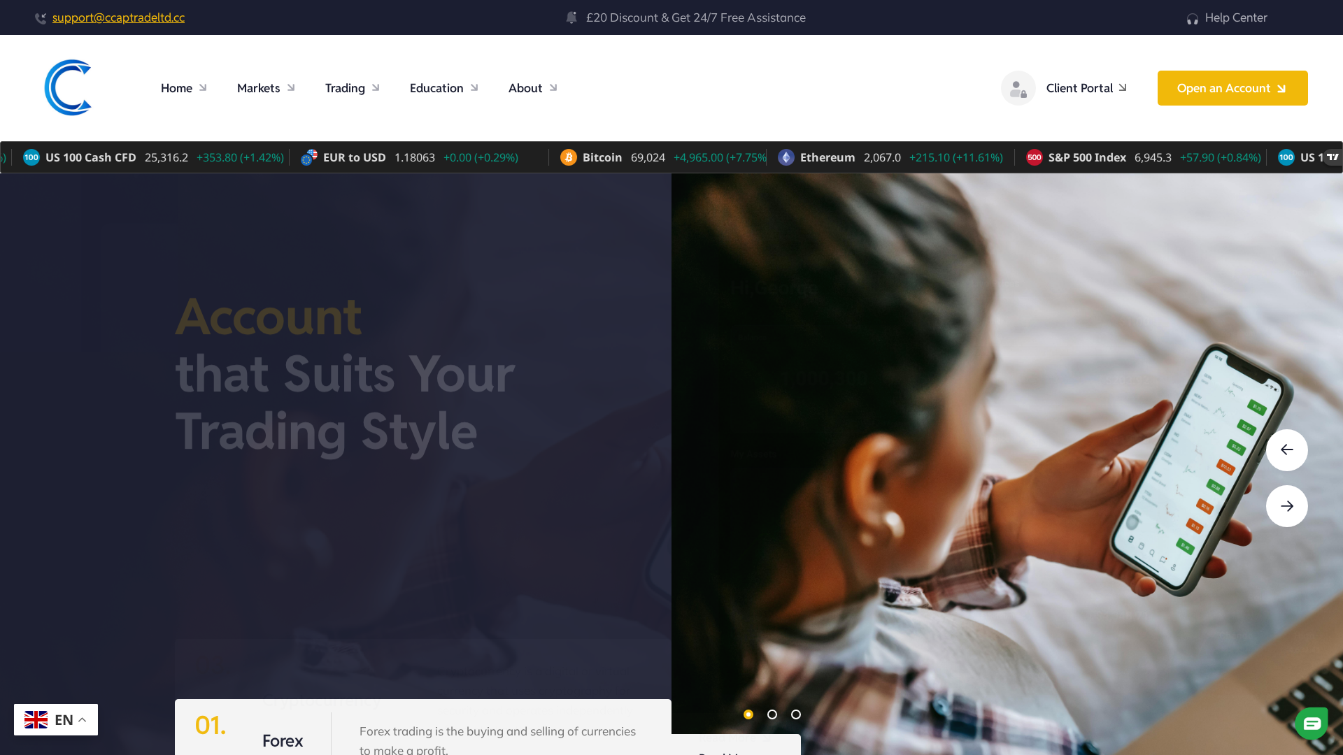 Screenshot of ccaptradeltd.com