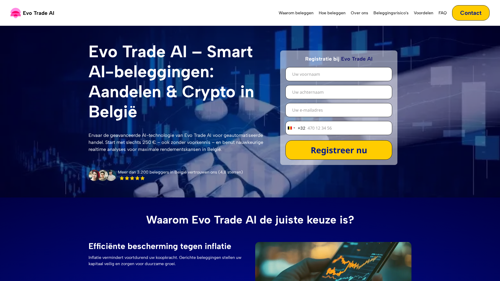 Screenshot of evotradeai-be.com