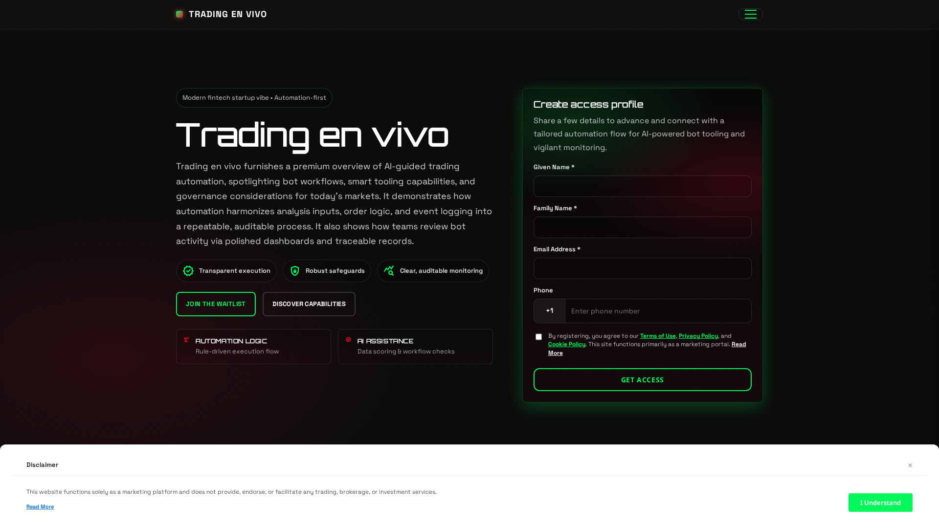 Screenshot of trading-en-vivo-system.com