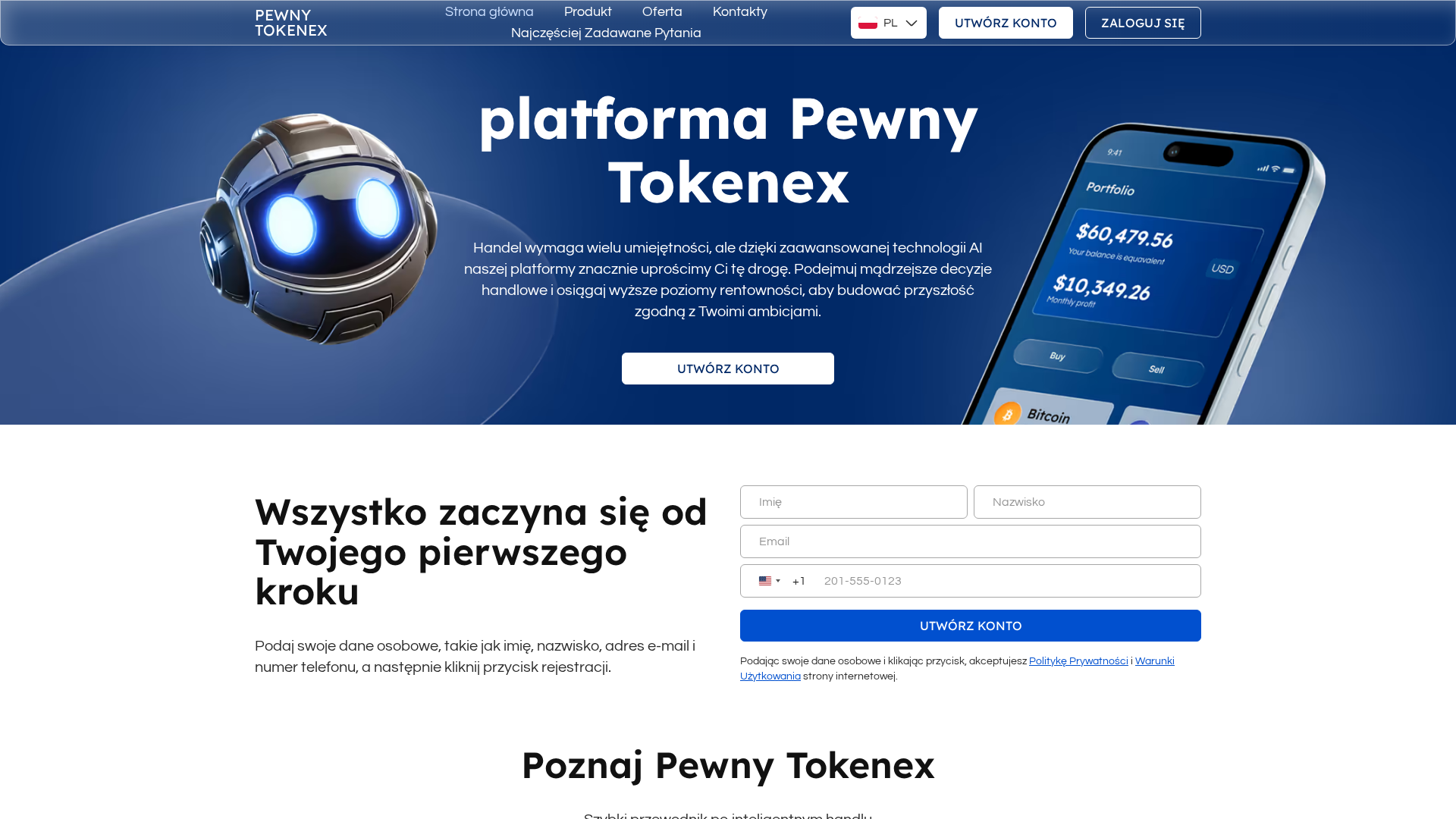 Screenshot of pewny-tokenex.com