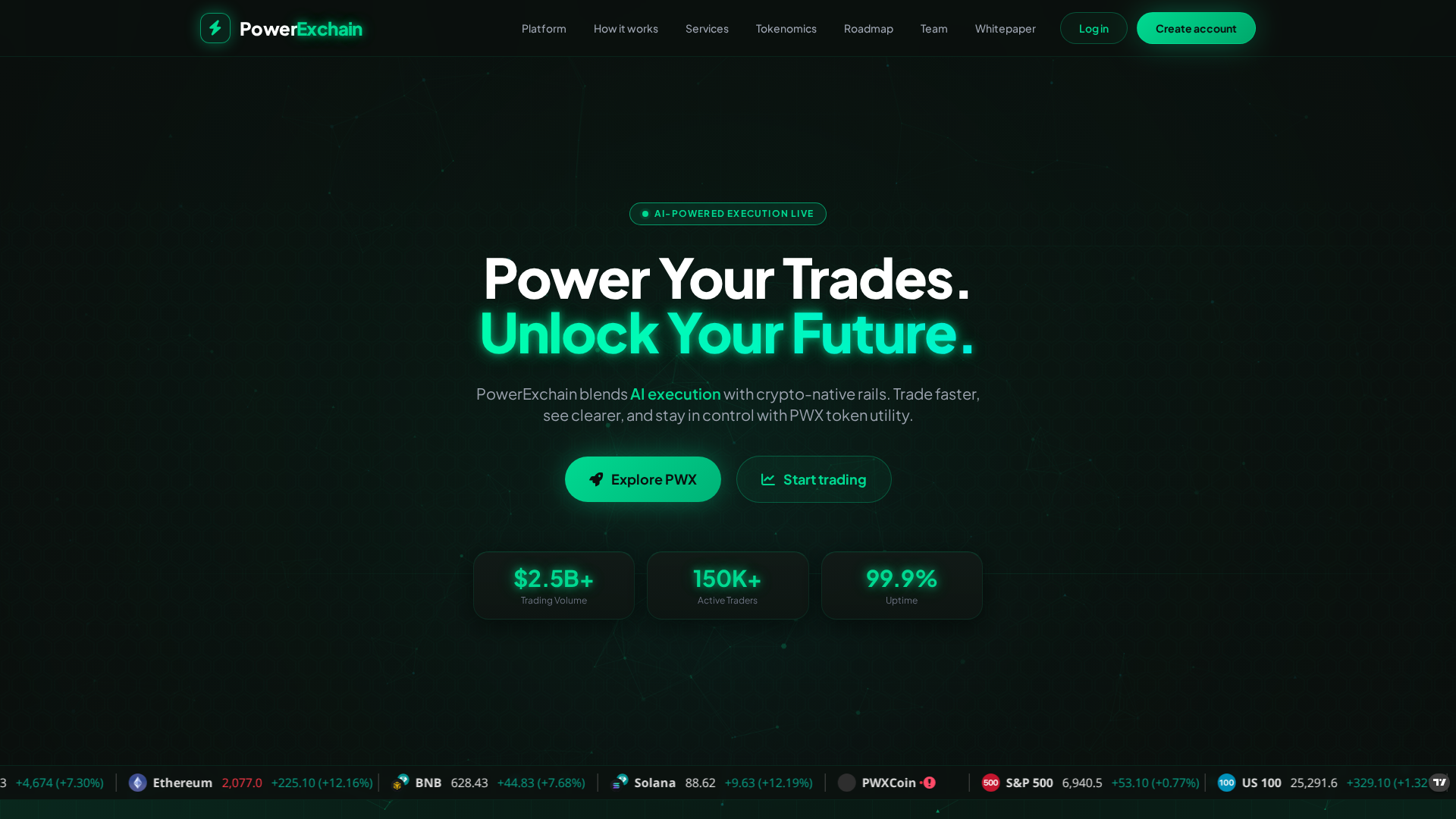 Screenshot of powerexchain.com