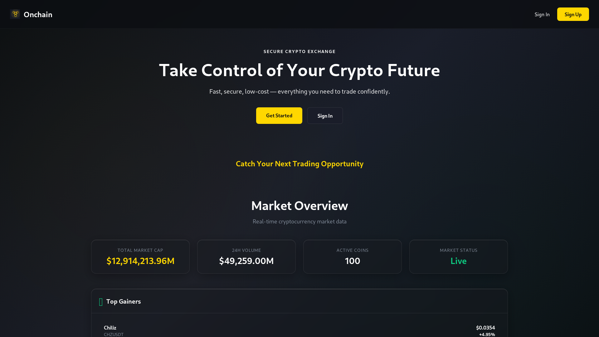 Screenshot of onchaincryptotrade.com
