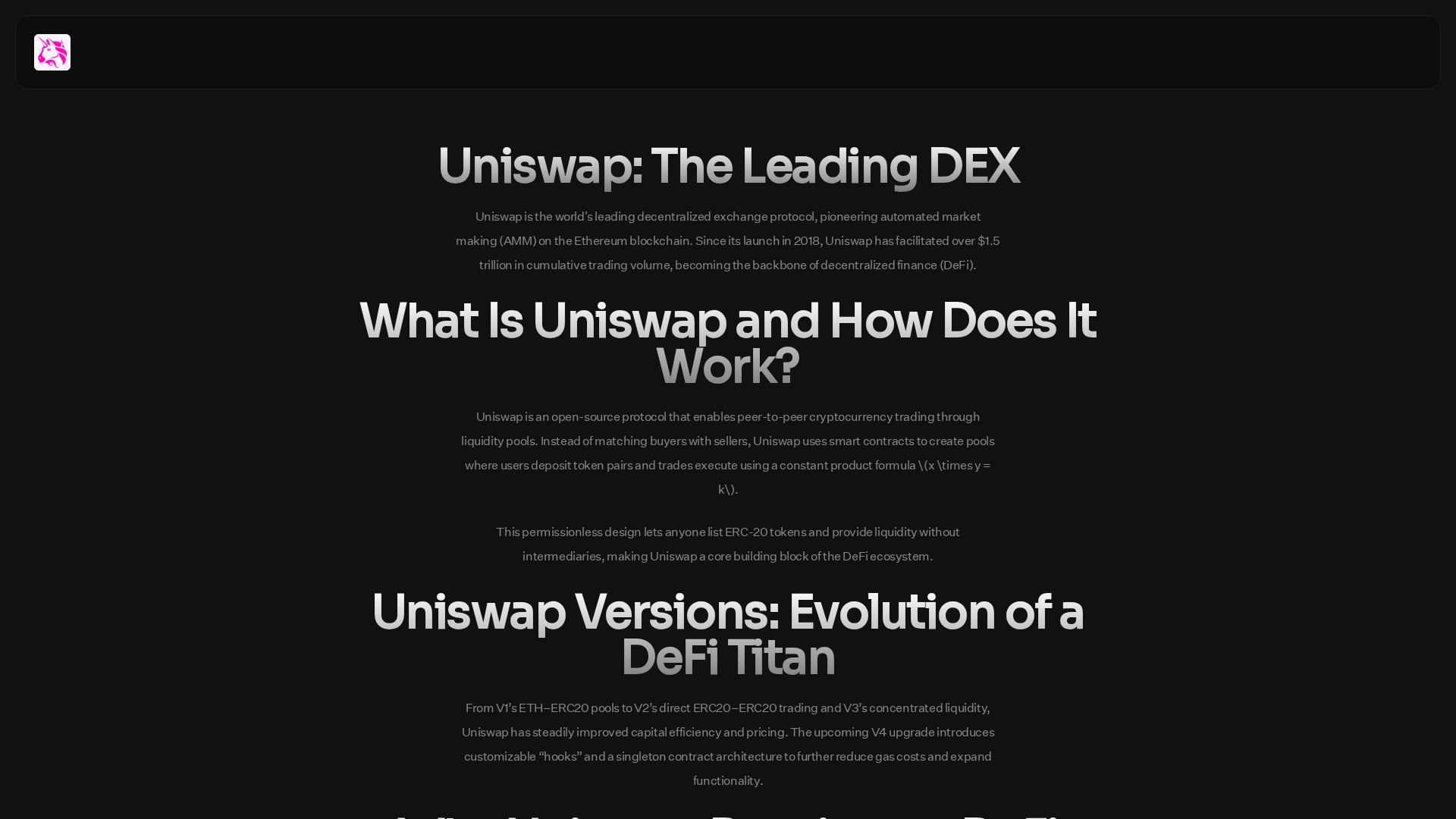 Screenshot of uniswap-exchange.org