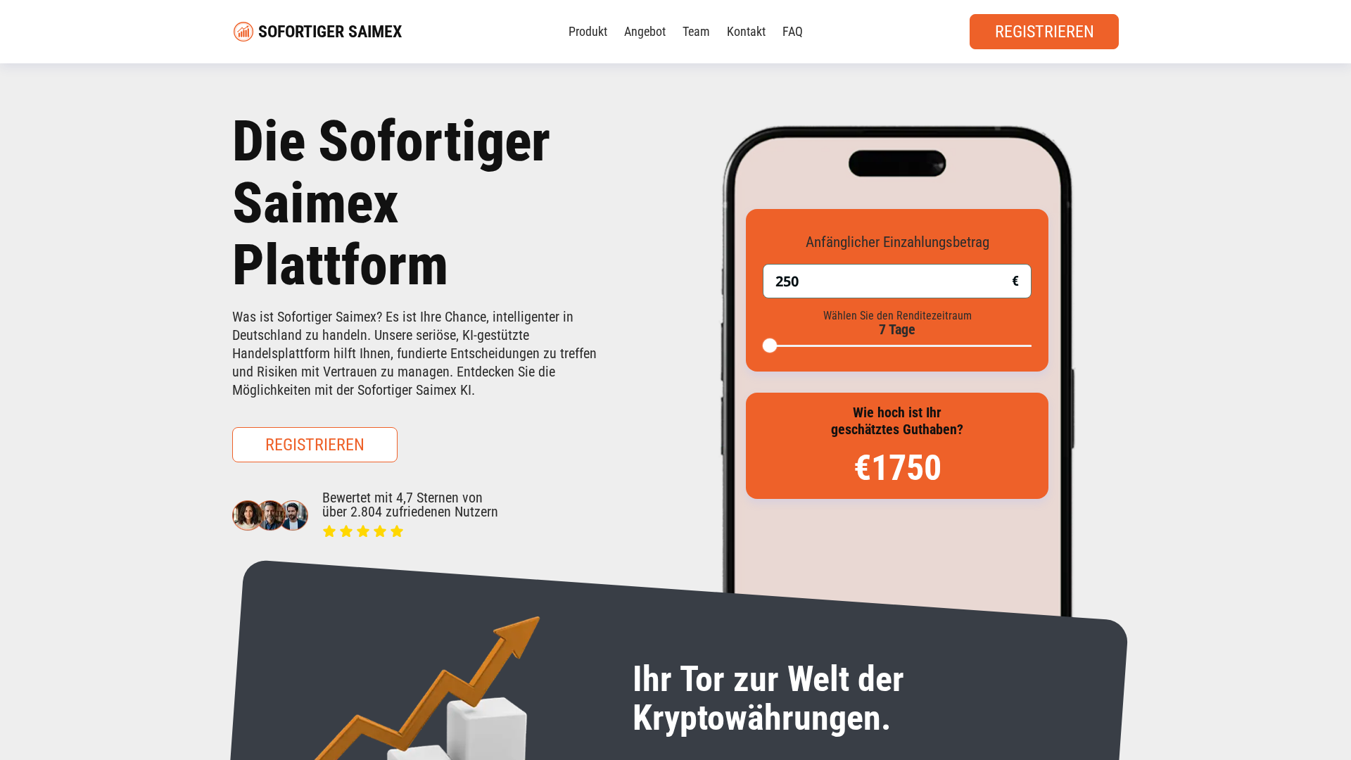 Screenshot of sofortigersaimex.de