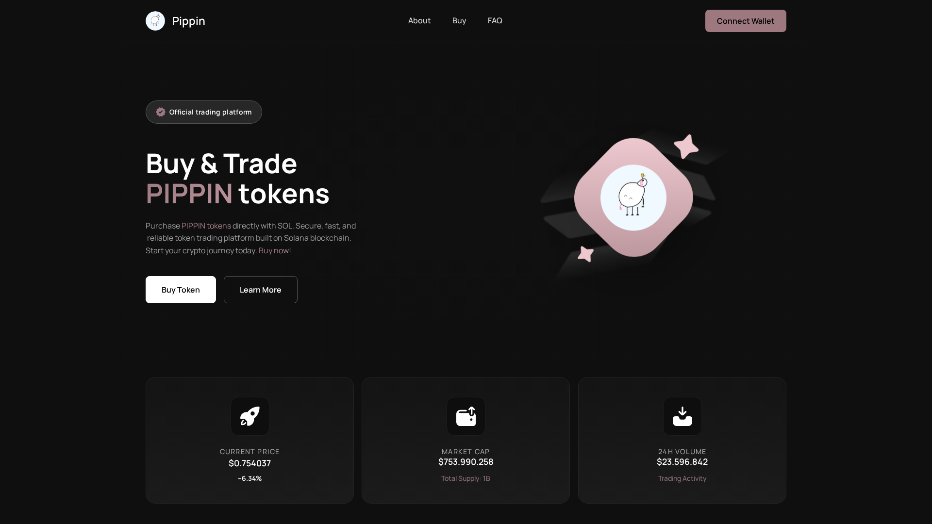 Screenshot of pippin-coin.com