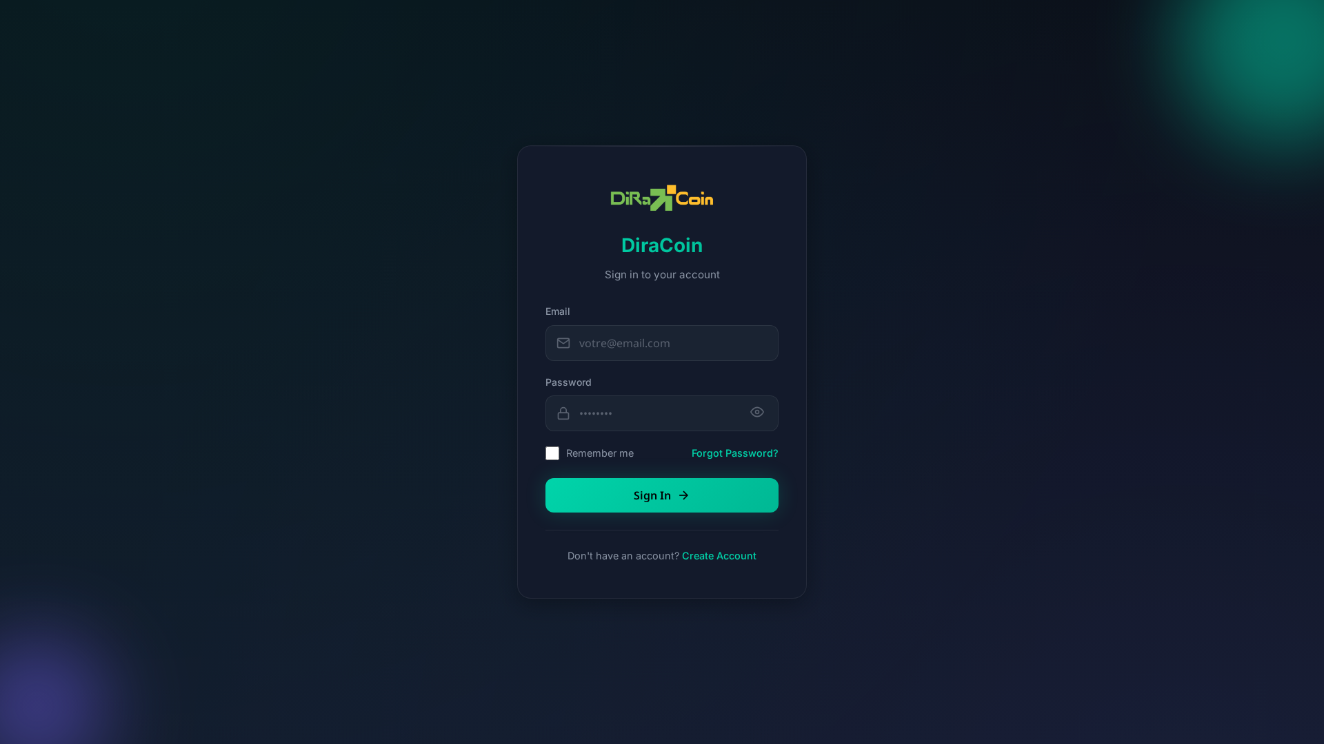 Screenshot of diracoin.app