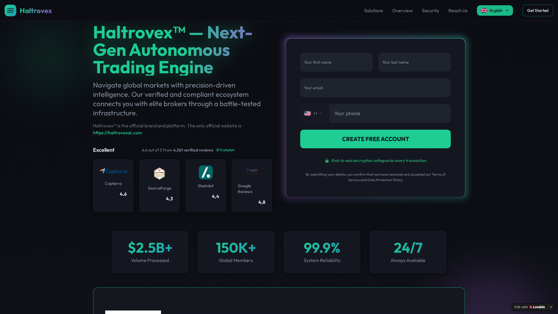 Screenshot of haltrovexai.com