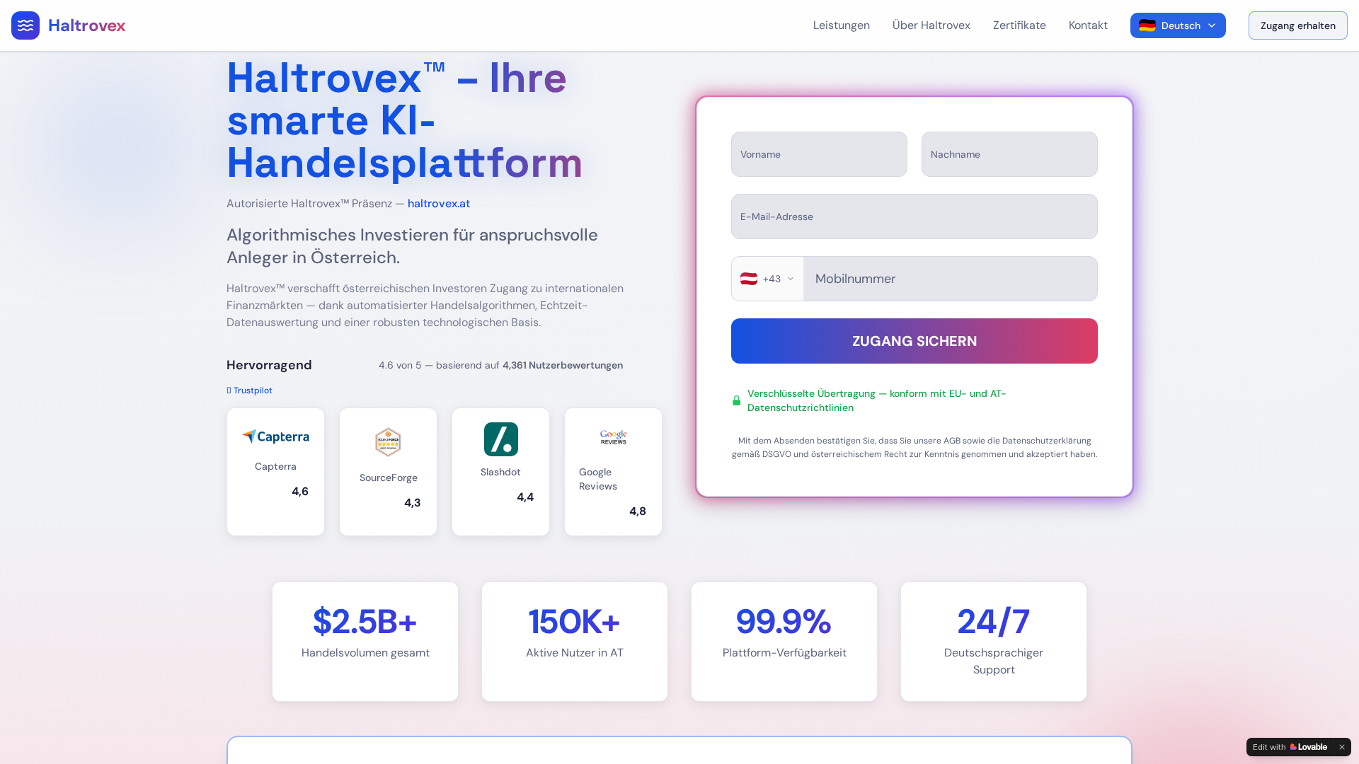 Screenshot of haltrovex.at
