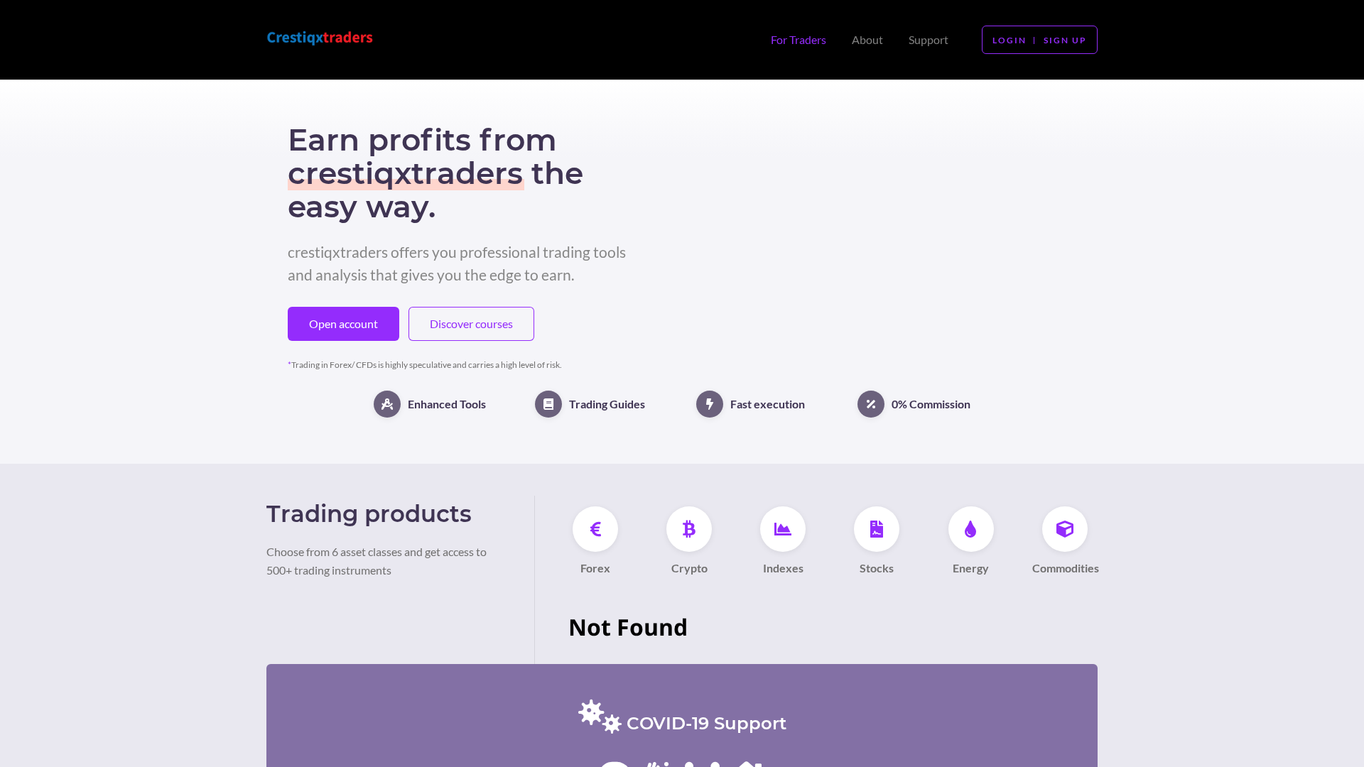 Screenshot of crestiqxtraders.com
