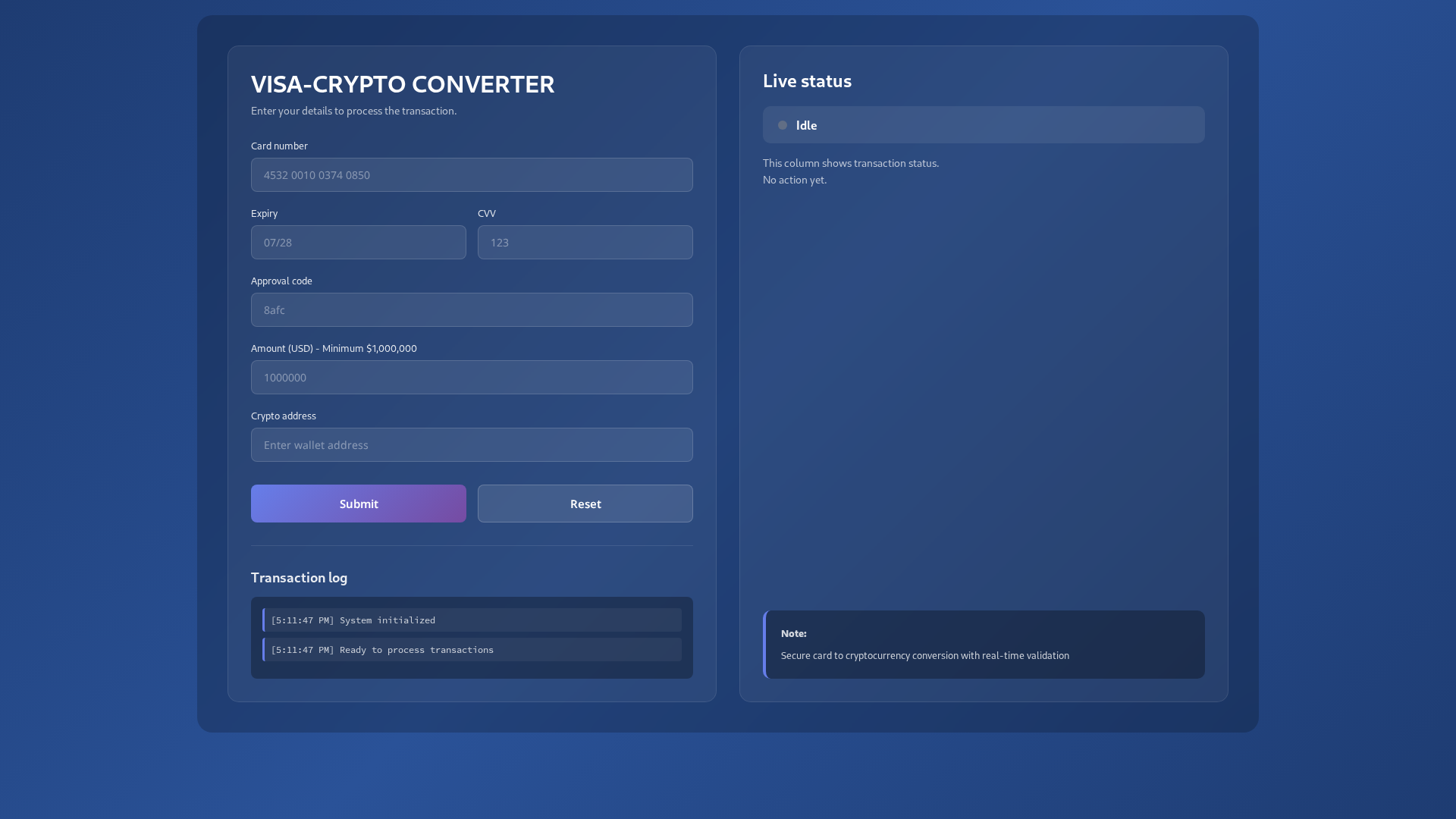 Screenshot of visa-cryptoconversion.com