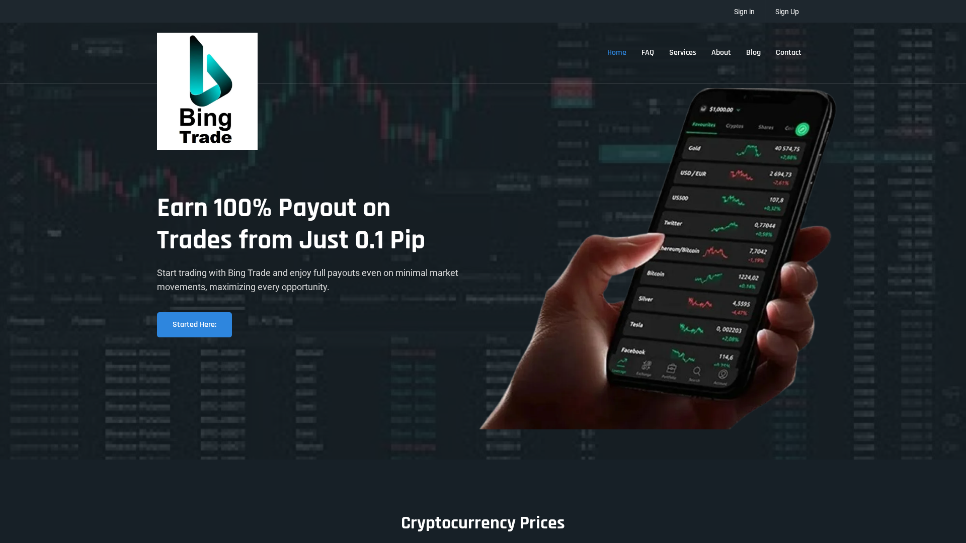 Screenshot of bingtrade.cfd