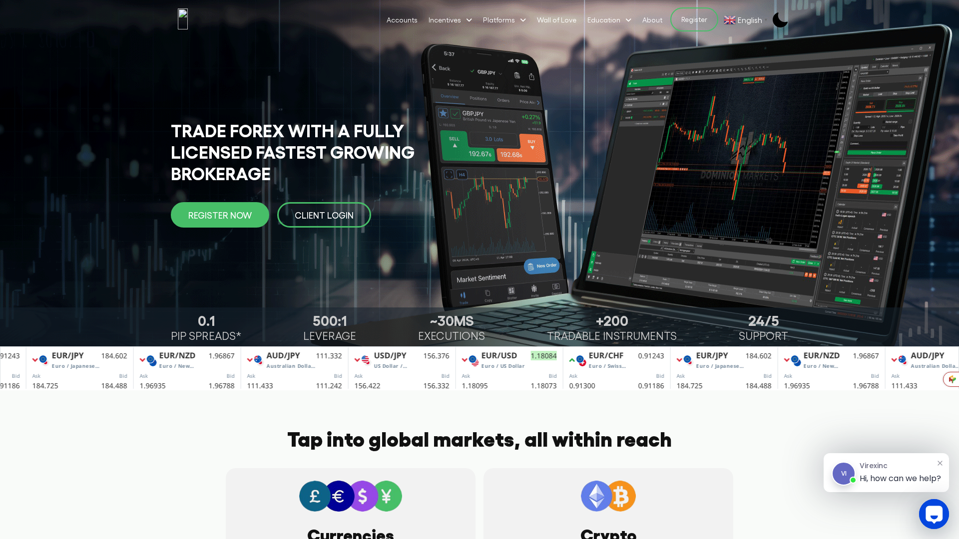 Screenshot of virexinc.com