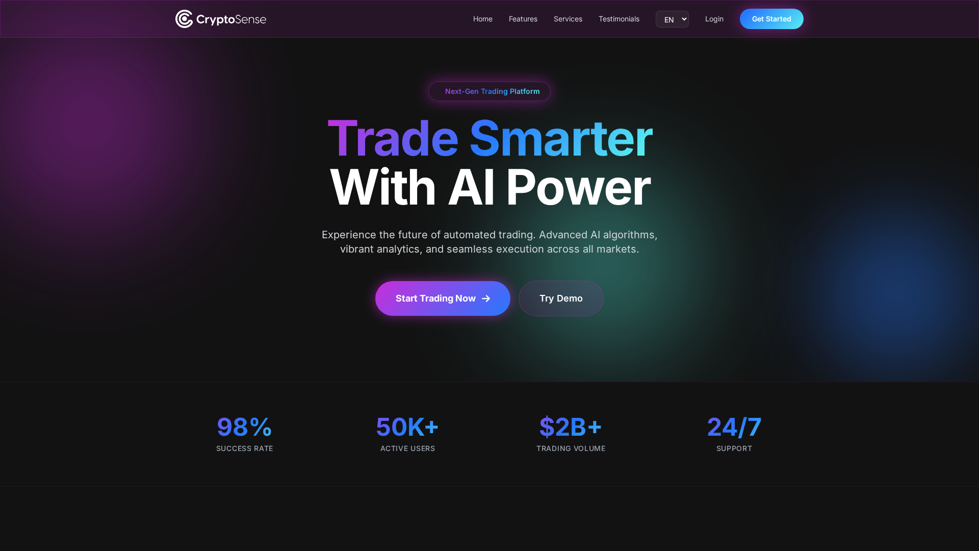 Screenshot of cryptosensetrader.com