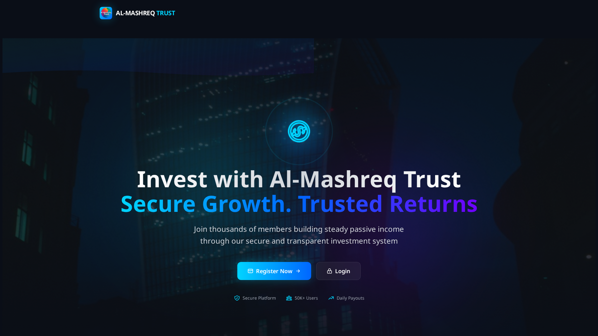 Screenshot of al-mashreqtrust.site