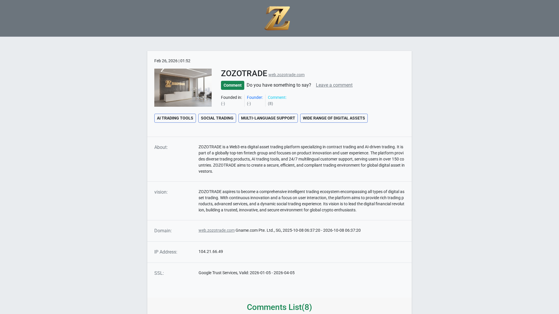Screenshot of zozotrade-inspect.info