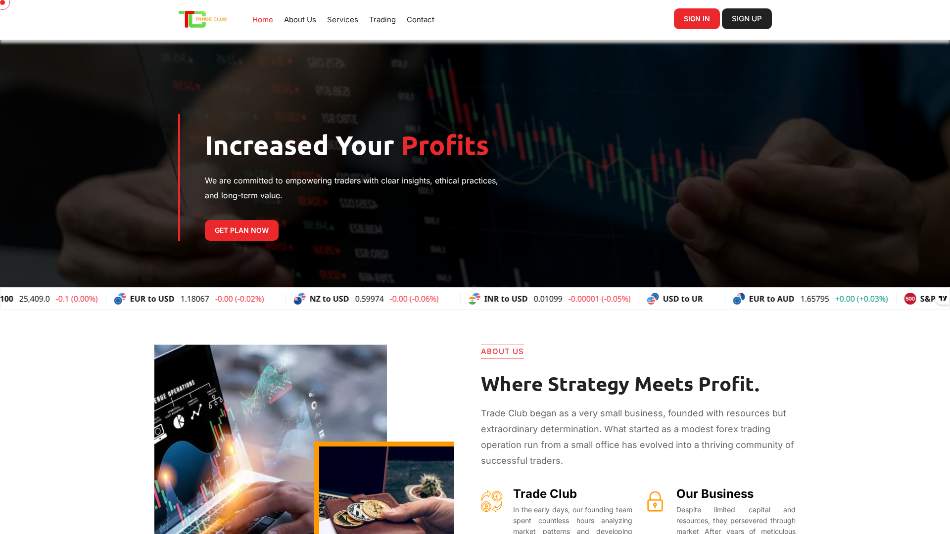 Screenshot of tradeclub.co.in
